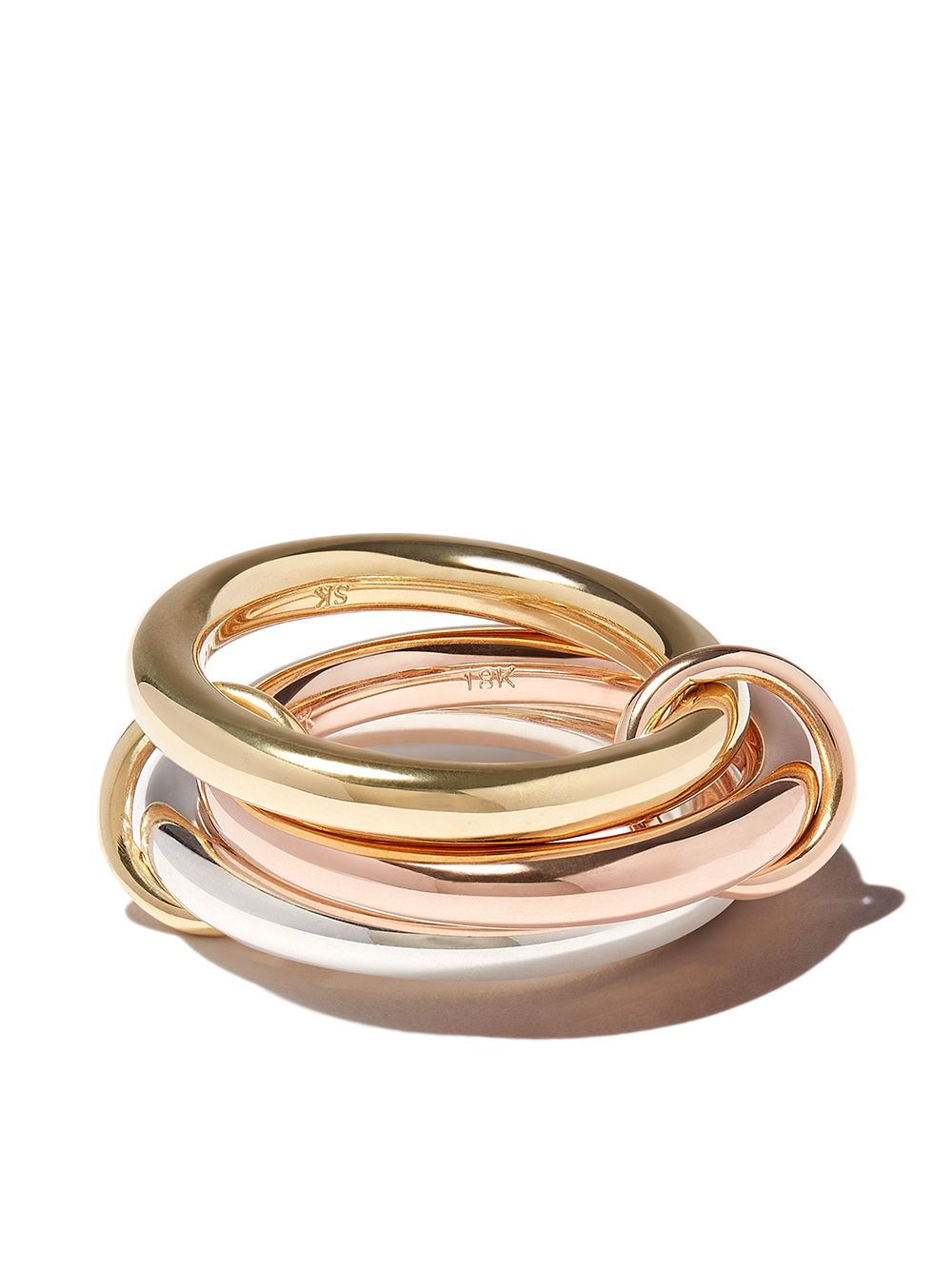 Spinelli Kilcollin Mercury 18K黄金纯银与18K玫瑰金链式戒指 - 银色