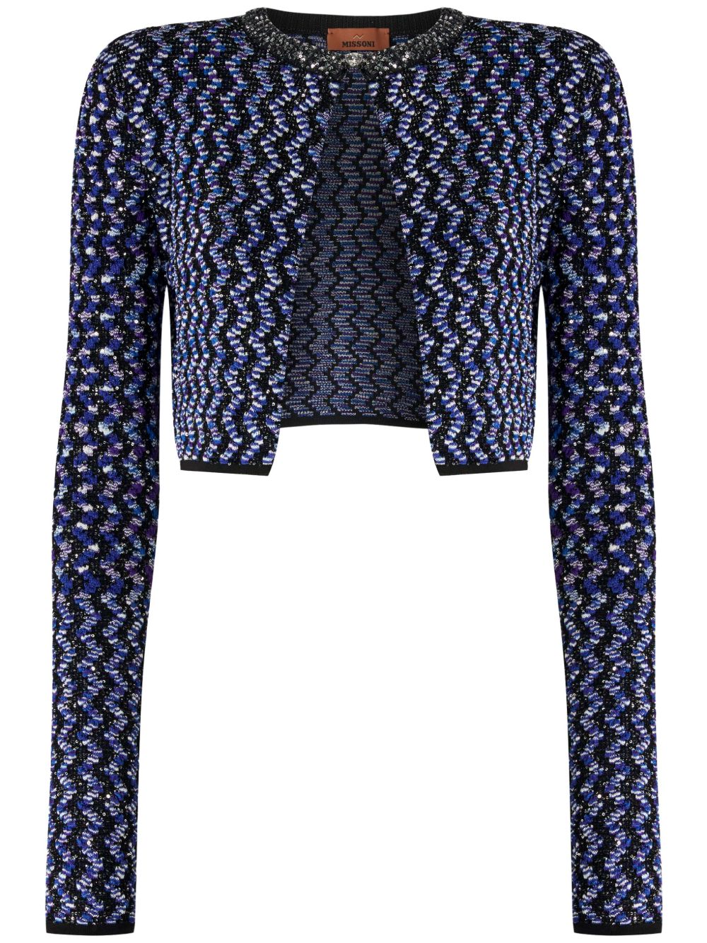 Missoni Z字形图案亮片开衫 - 蓝色