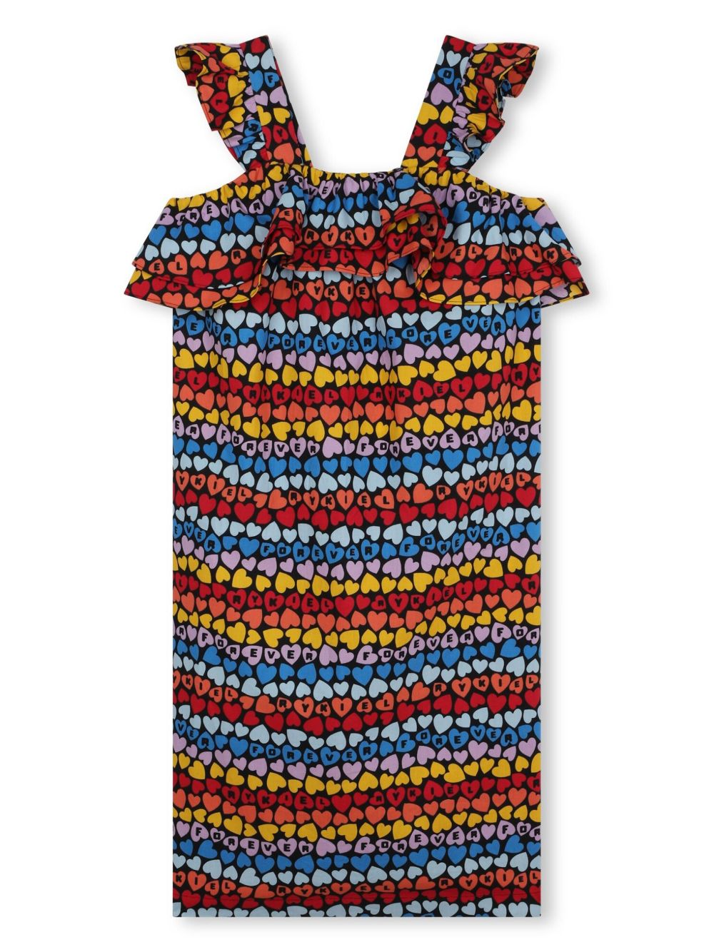 SONIA RYKIEL ENFANT logo印花棉连衣裙 - 红色