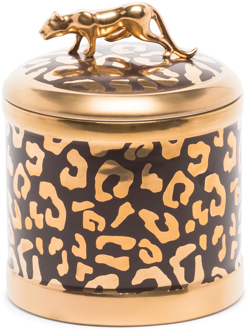 L'Objet 豹纹印花蜡烛 10x11厘米 - 金色