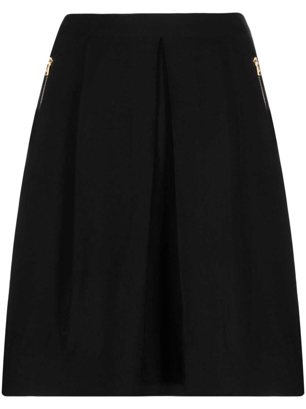 DKNY 高腰褶饰迷你半身裙 - 黑色