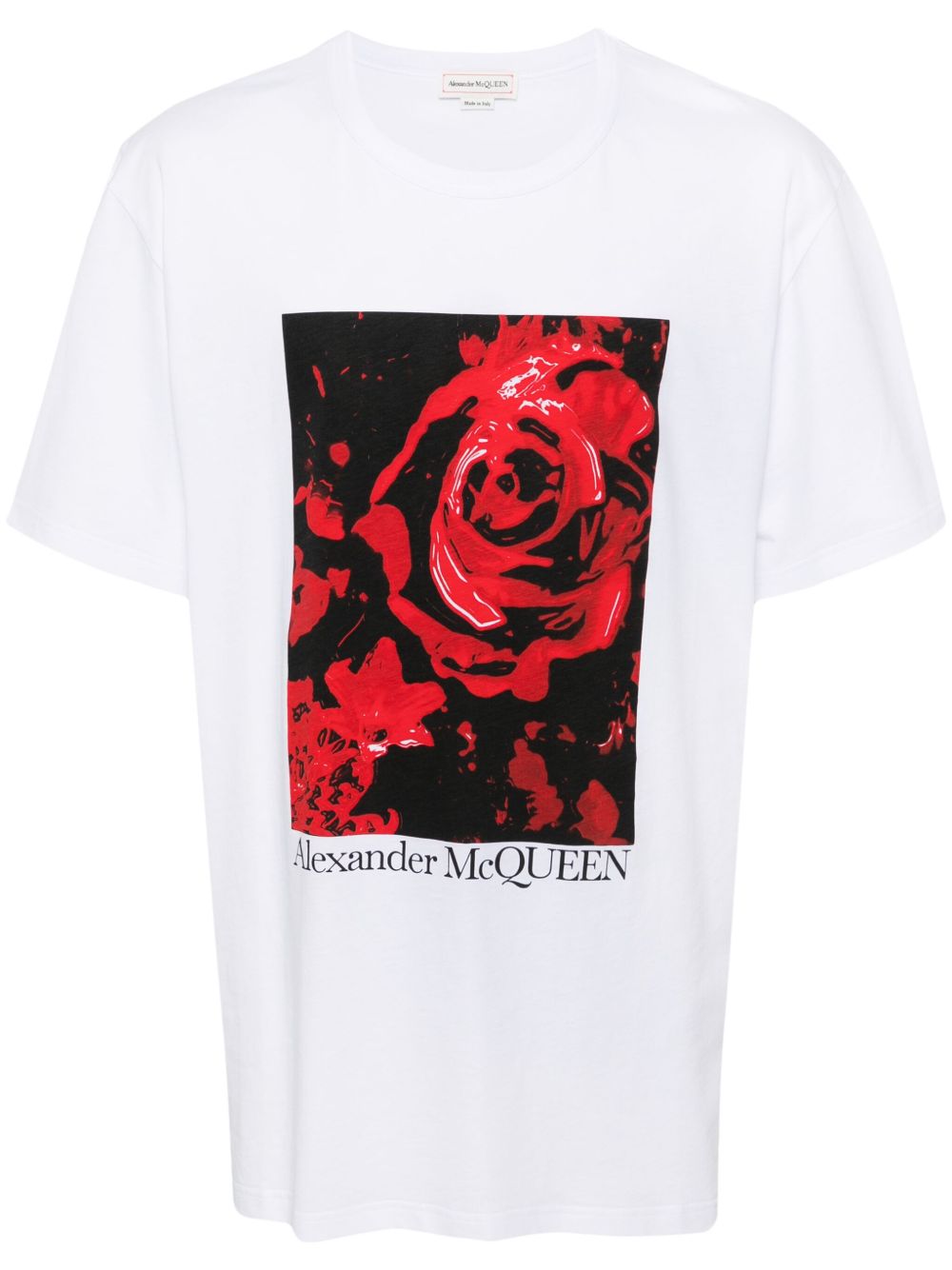Alexander McQueen Wax Flower 印花T恤 - 白色