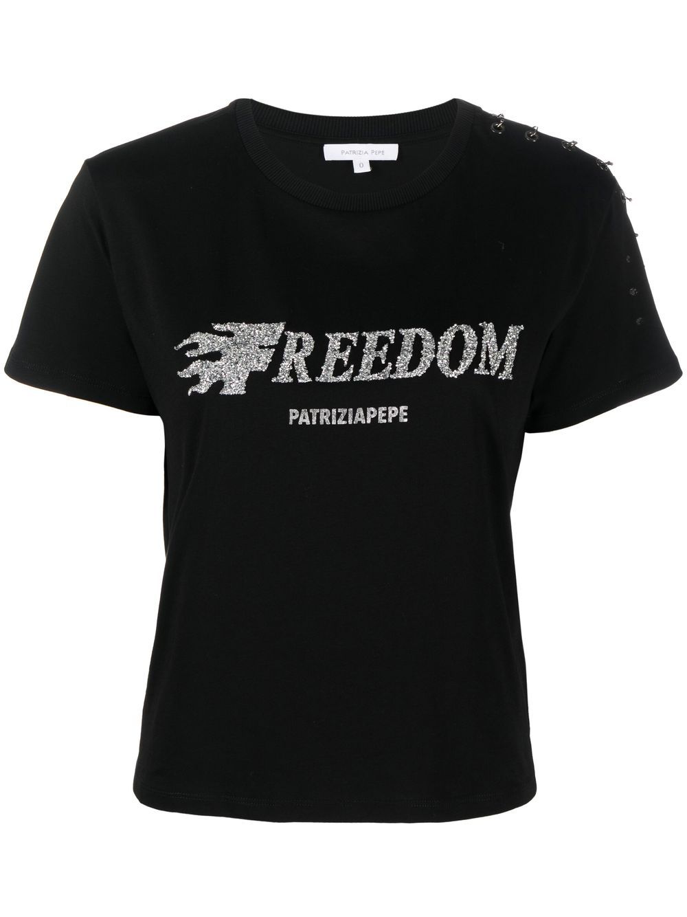 Patrizia Pepe Freedom 亮片金葱缀饰T恤 - 黑色