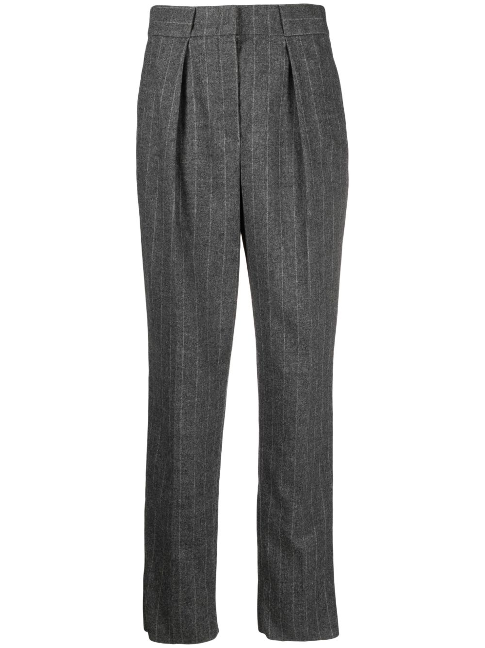 Emporio Armani 细条纹西裤 - 灰色