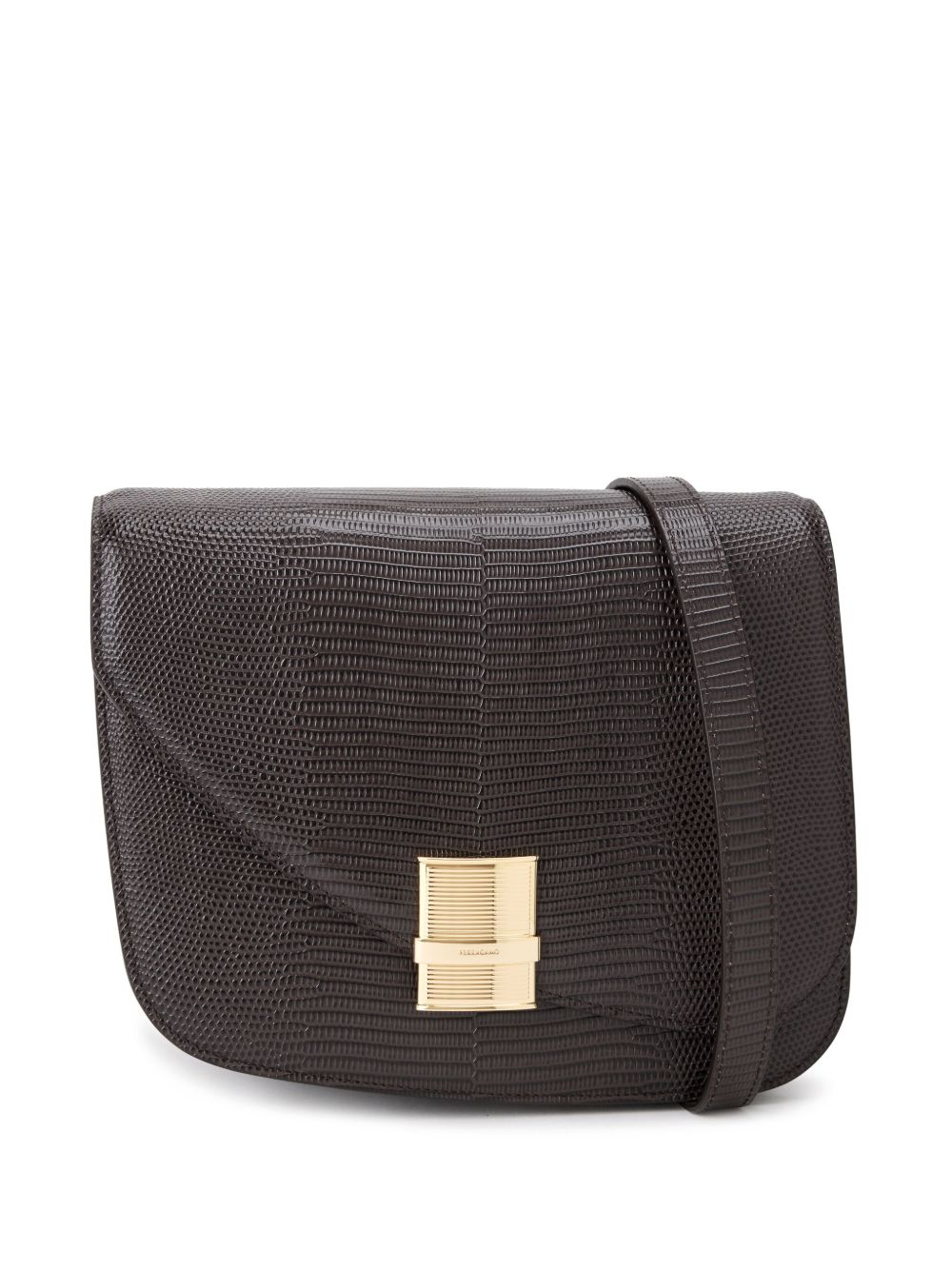 Ferragamo Fiamma 皮质单肩包 - 褐色