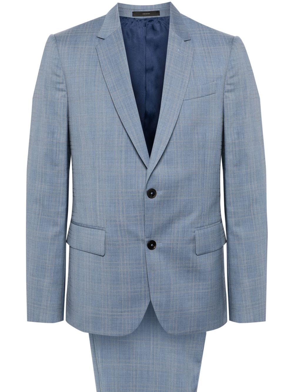 Paul Smith Soho 格纹羊毛西装套装 - 蓝色