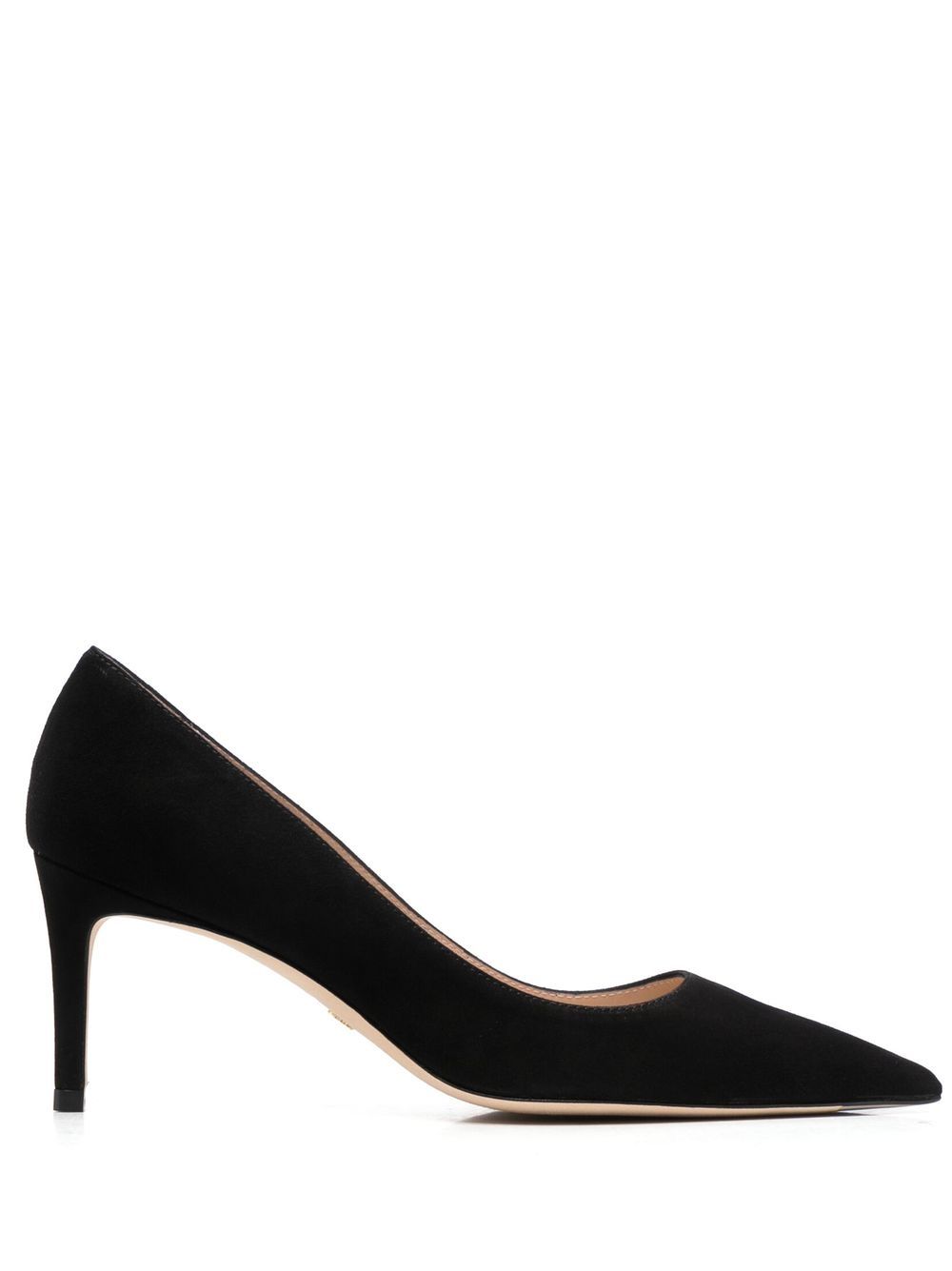 Stuart Weitzman 尖头绒面皮高跟鞋 - 黑色