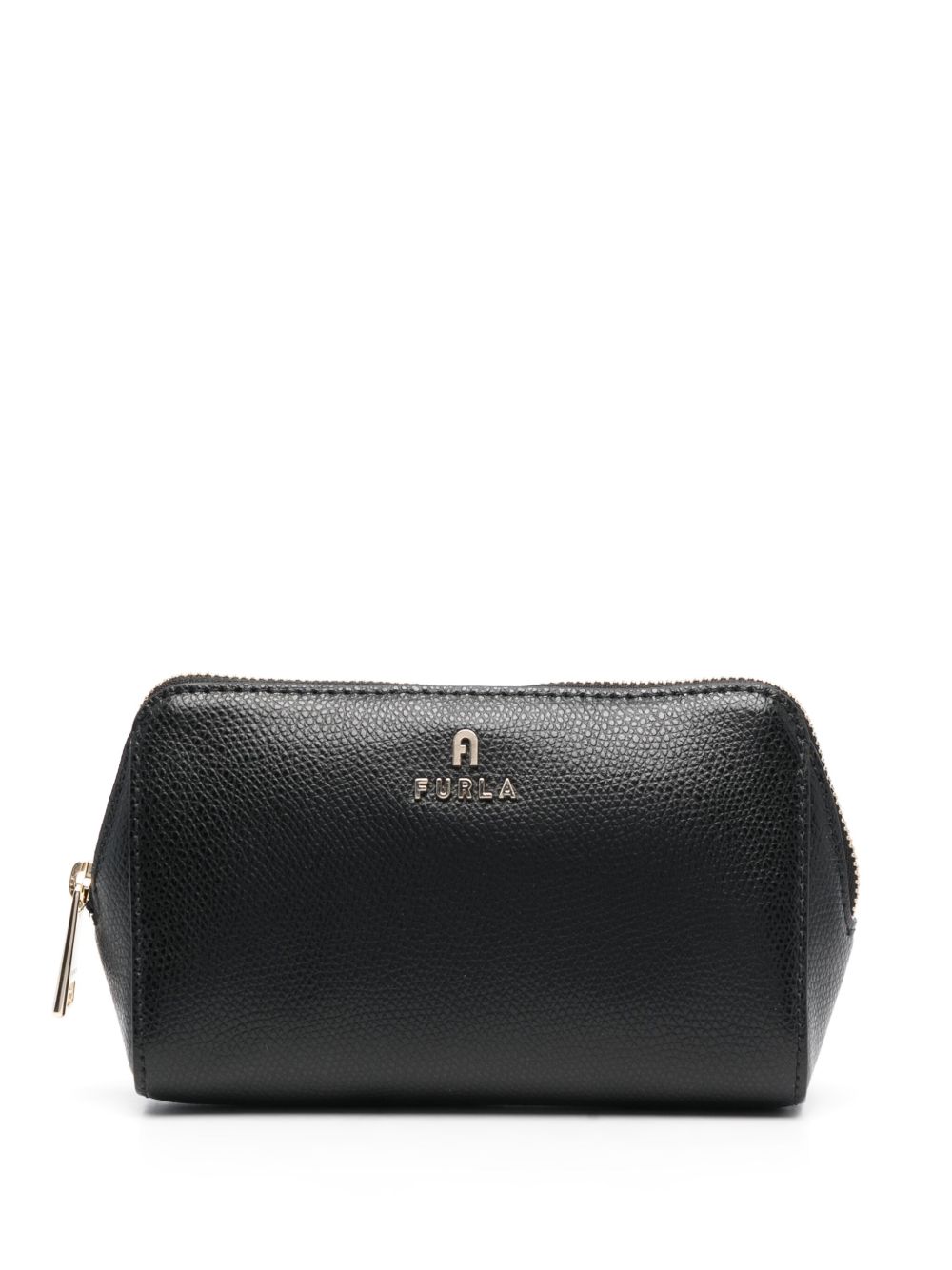 Furla Camelia 中号皮质化妆包 - 黑色