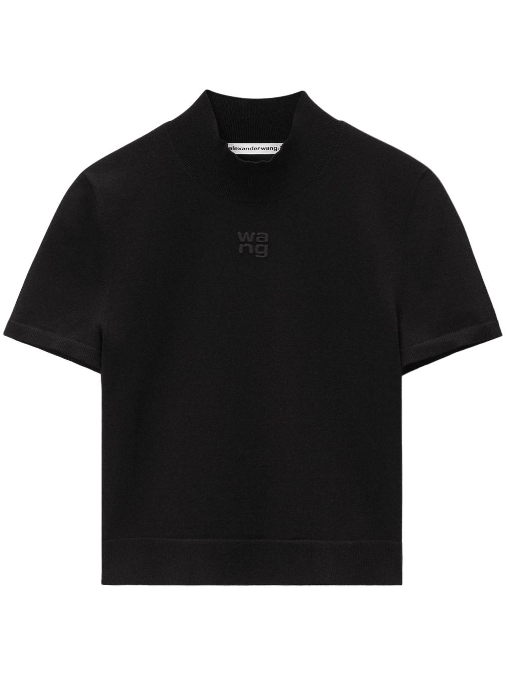 Alexander Wang logo压纹针织上衣 - 黑色