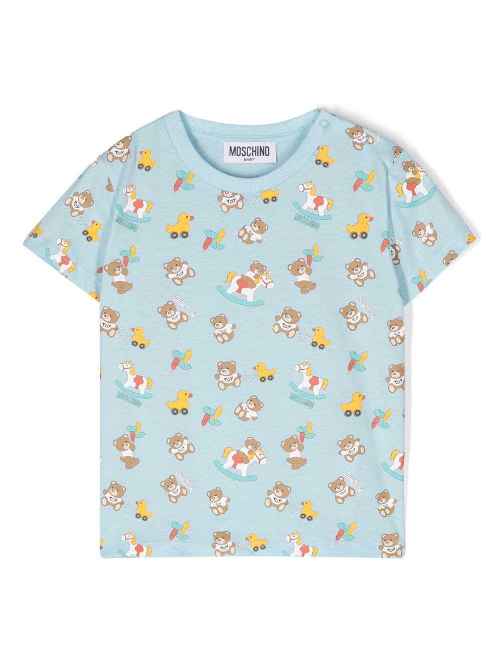 Moschino Kids Teddy Bear 图案T恤 - 蓝色