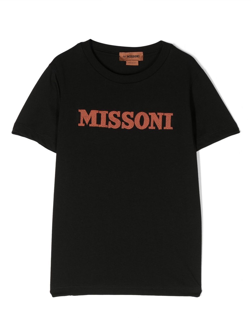 Missoni Kids logo印花短袖T恤 - 黑色