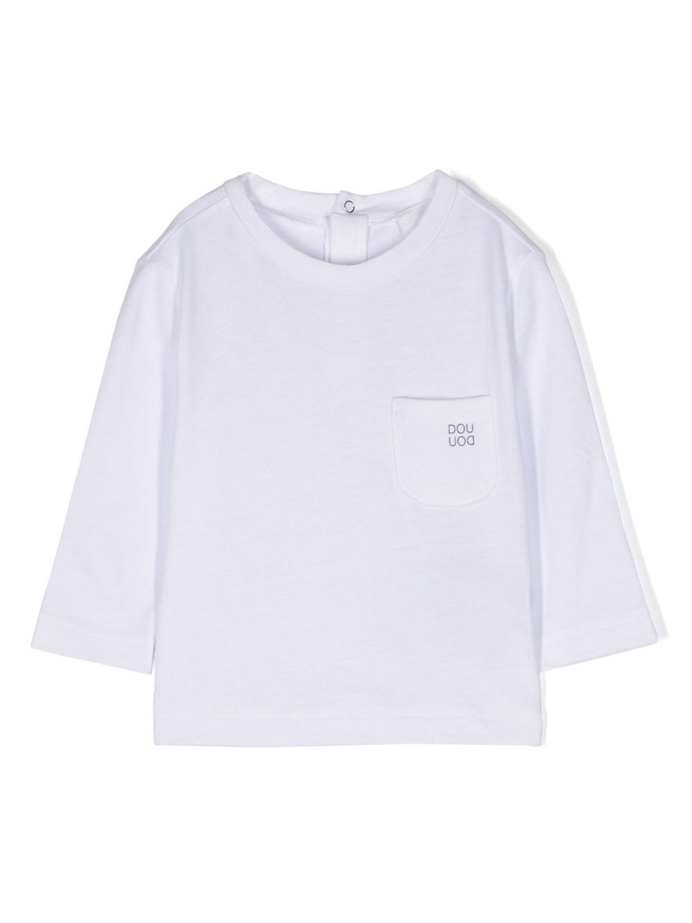 Douuod Kids logo印花长袖T恤 - 白色