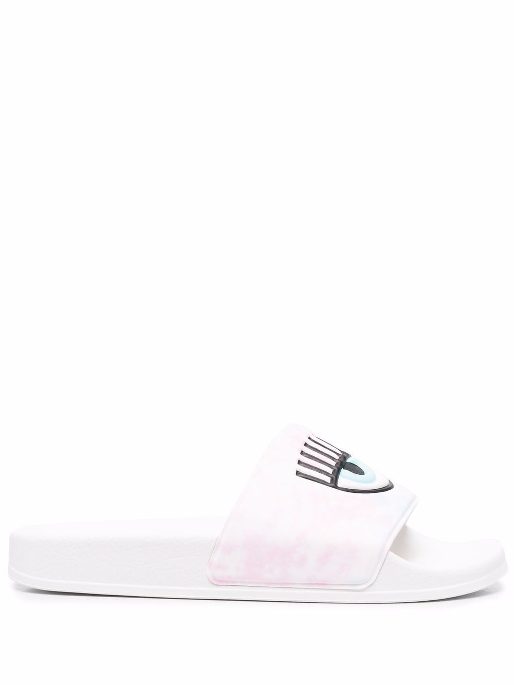 Chiara Ferragni logo印花平底拖鞋 - 蓝色
