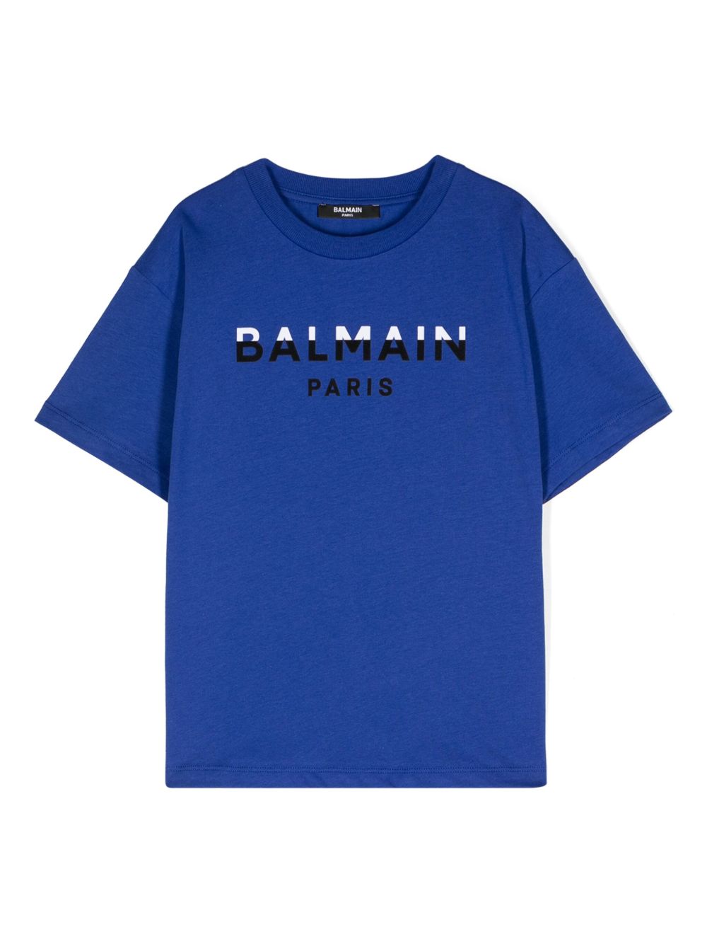 Balmain Kids logo印花T恤 - 蓝色