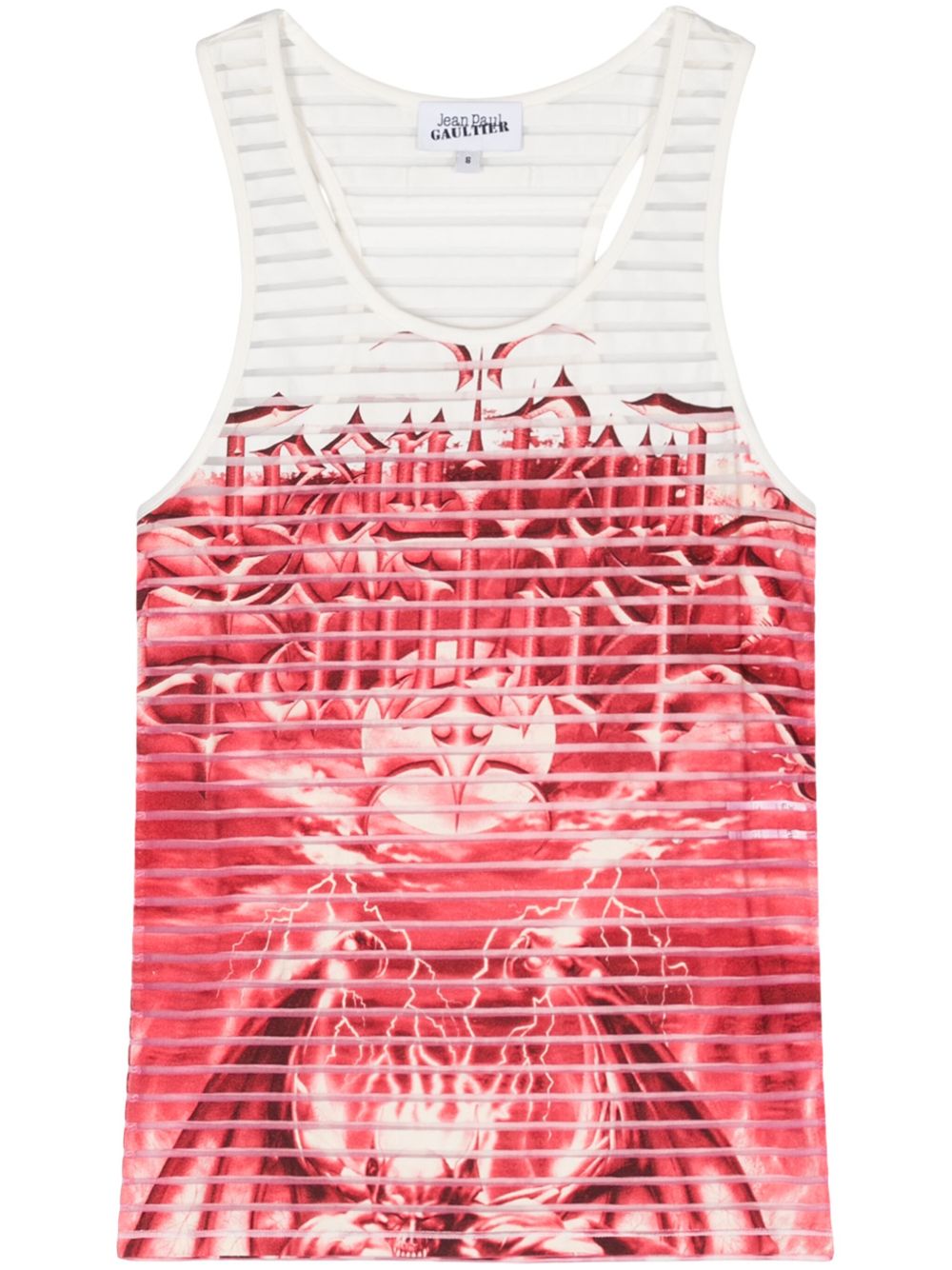 Jean Paul Gaultier The Black Diablo 条纹坦克背心 - 红色