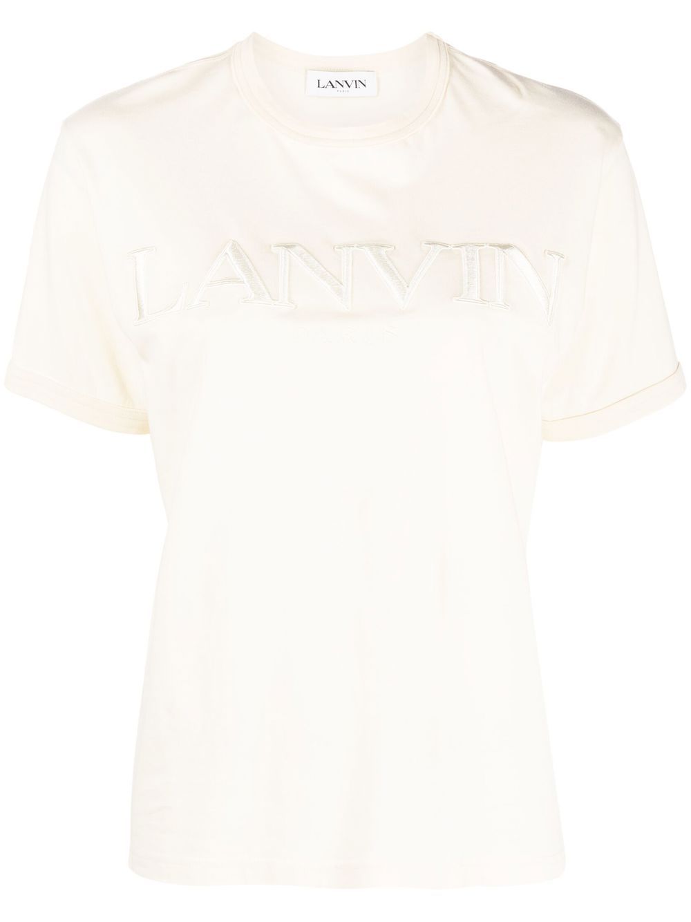 Lanvin logo刺绣棉T恤 - 中性色
