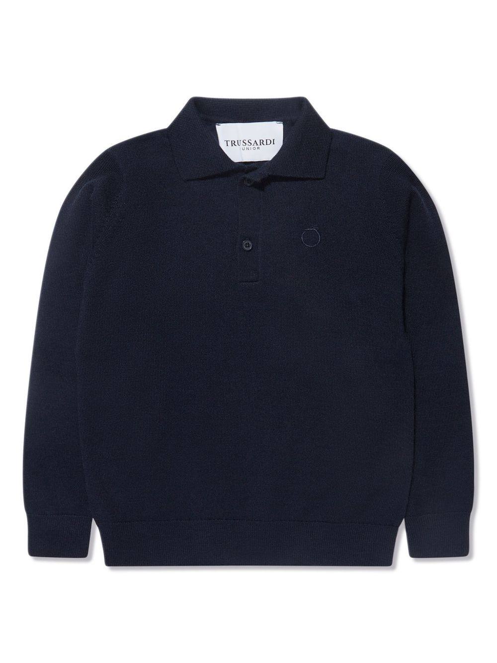 TRUSSARDI JUNIOR logo-embroidered cotton polo shirt - 蓝色