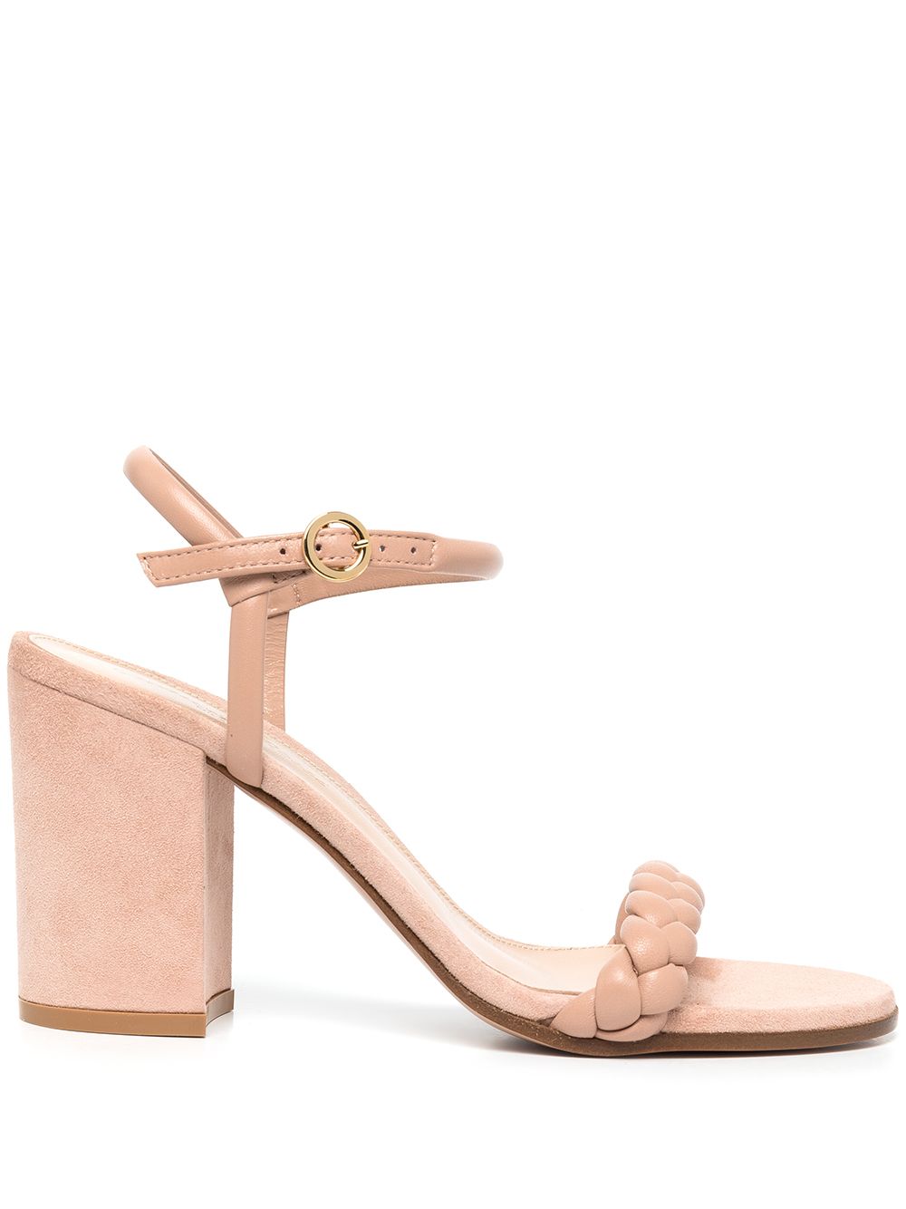 Gianvito Rossi Cruz 编织中跟凉鞋 - 粉色