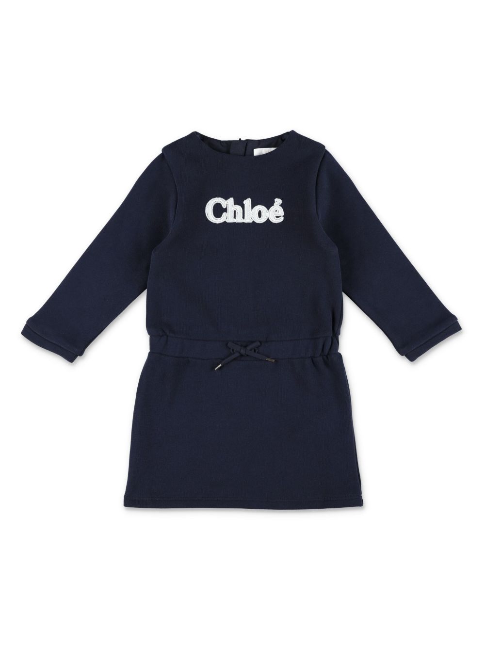 Chloé Kids logo贴花连衣裙 - 蓝色