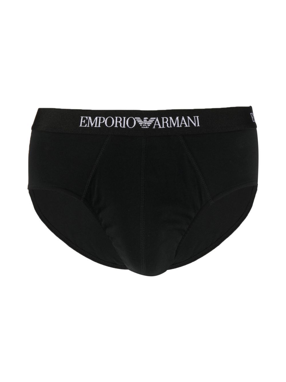 Emporio Armani logo腰边三角内裤 - 黑色
