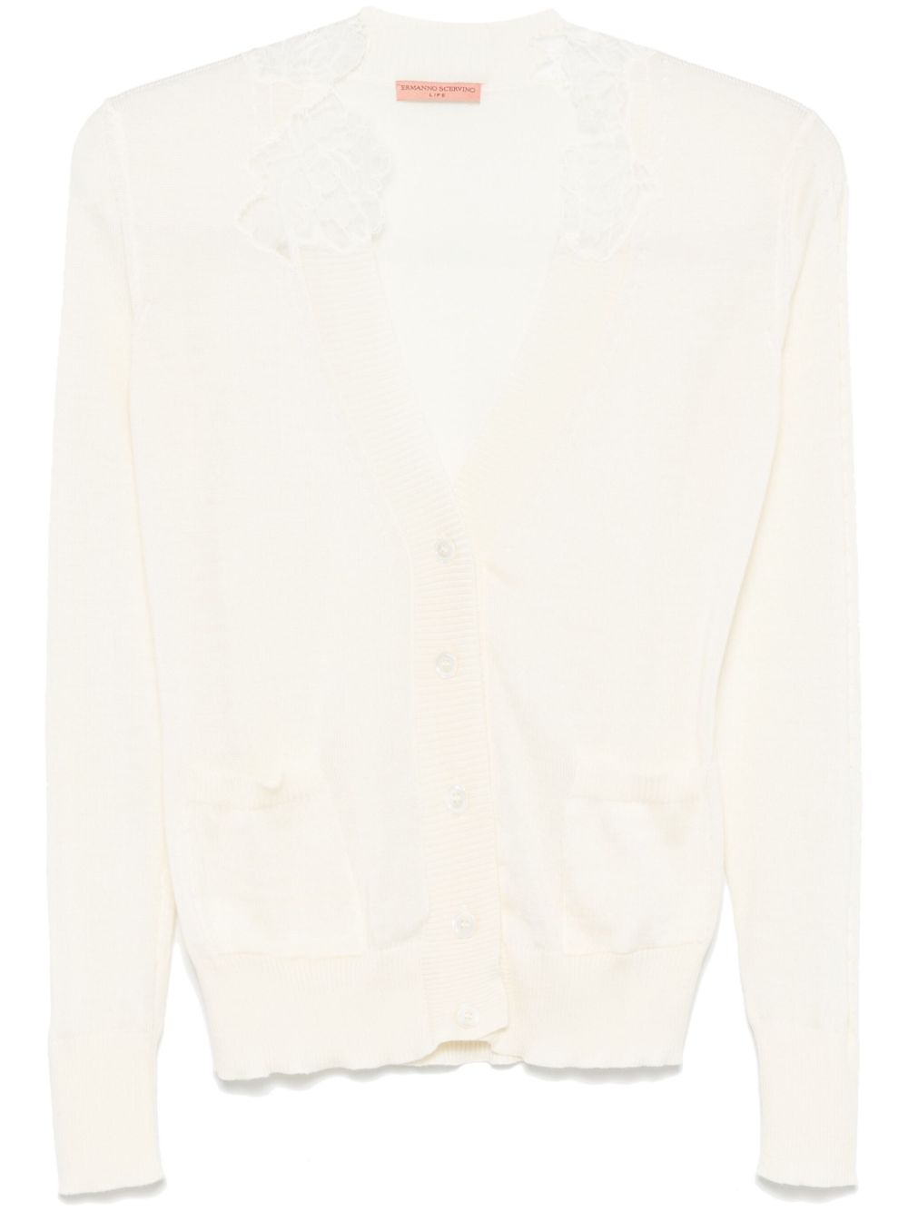 Ermanno Scervino 凸纹蕾丝细节开衫 - 中性色
