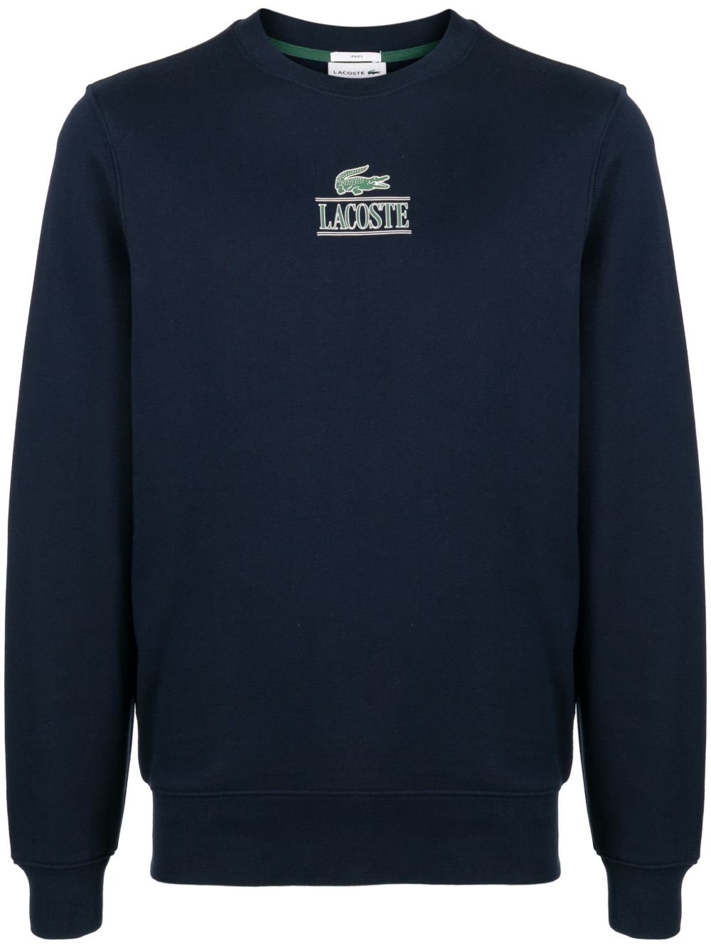Lacoste logo印花棉卫衣 - 蓝色