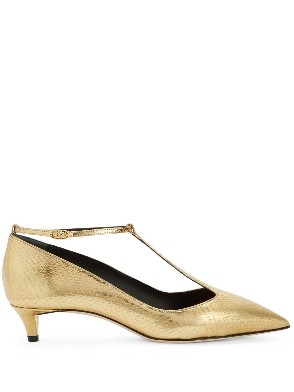 Giuseppe Zanotti Olivia 蛇皮效果凉鞋 - 金色