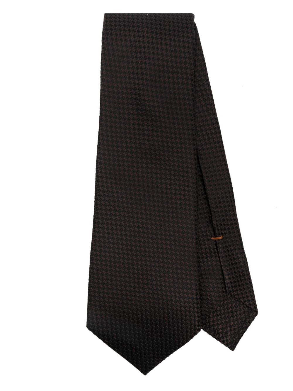 Zegna 图案提花领带 - 褐色