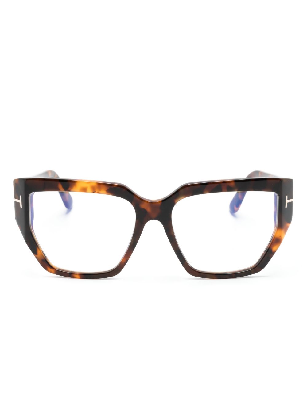 TOM FORD Eyewear 几何形框眼镜 - 褐色