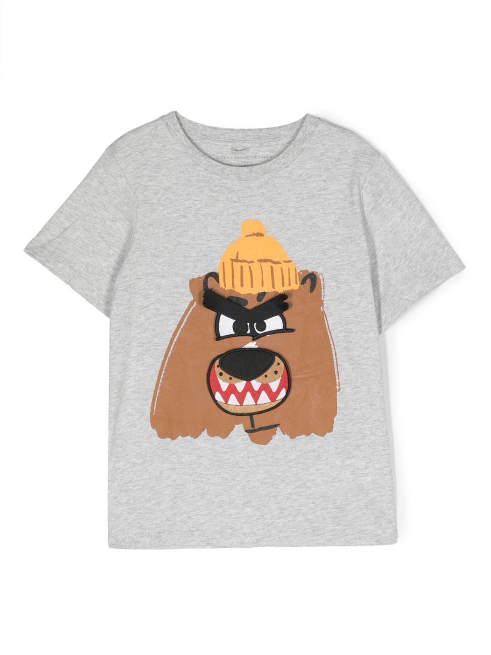 Stella McCartney Kids 贴花魔术贴棉T恤 - 灰色
