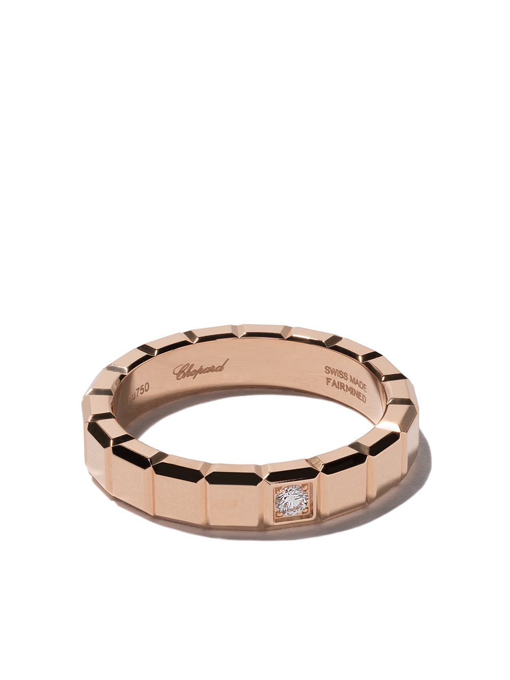 Chopard Ice Cube 18k玫瑰金钻石戒指 - 粉色