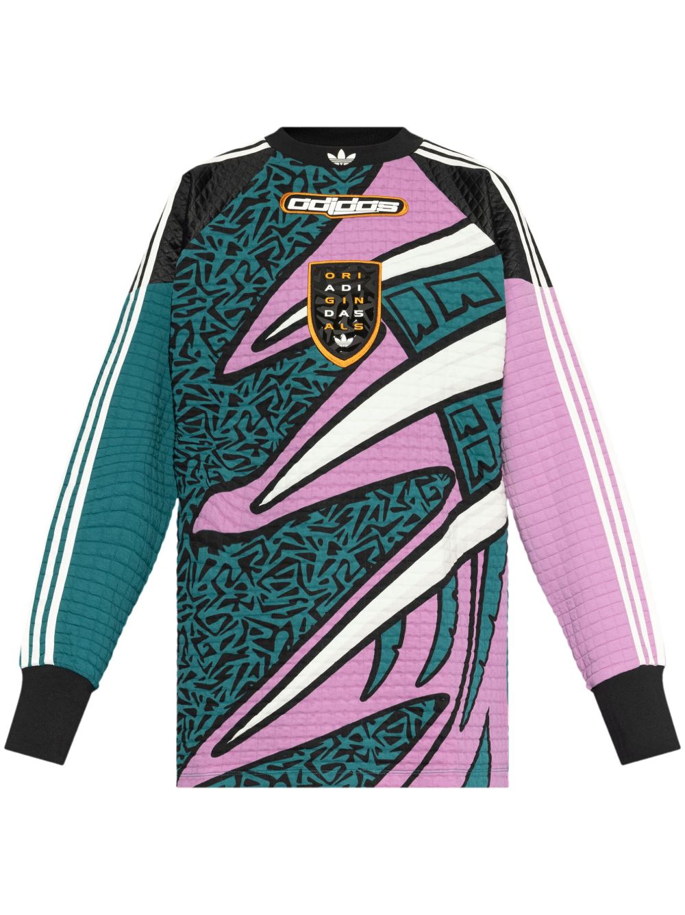 adidas 图案长袖足球衣 - 绿色