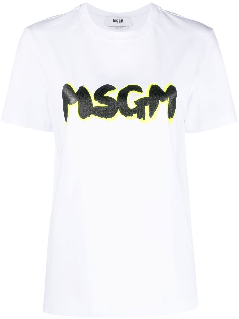 MSGM logo印花棉T恤 - 白色
