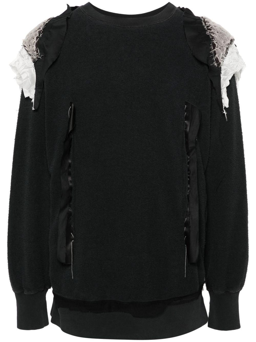 Maison Margiela 毛巾布拼贴卫衣 - 黑色