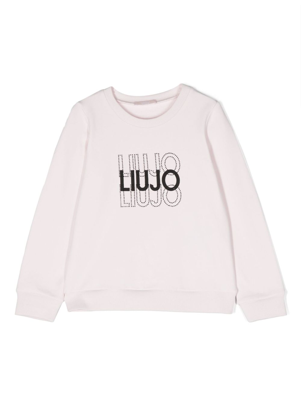 Liu Jo Kids 水钻logo圆领卫衣 - 粉色