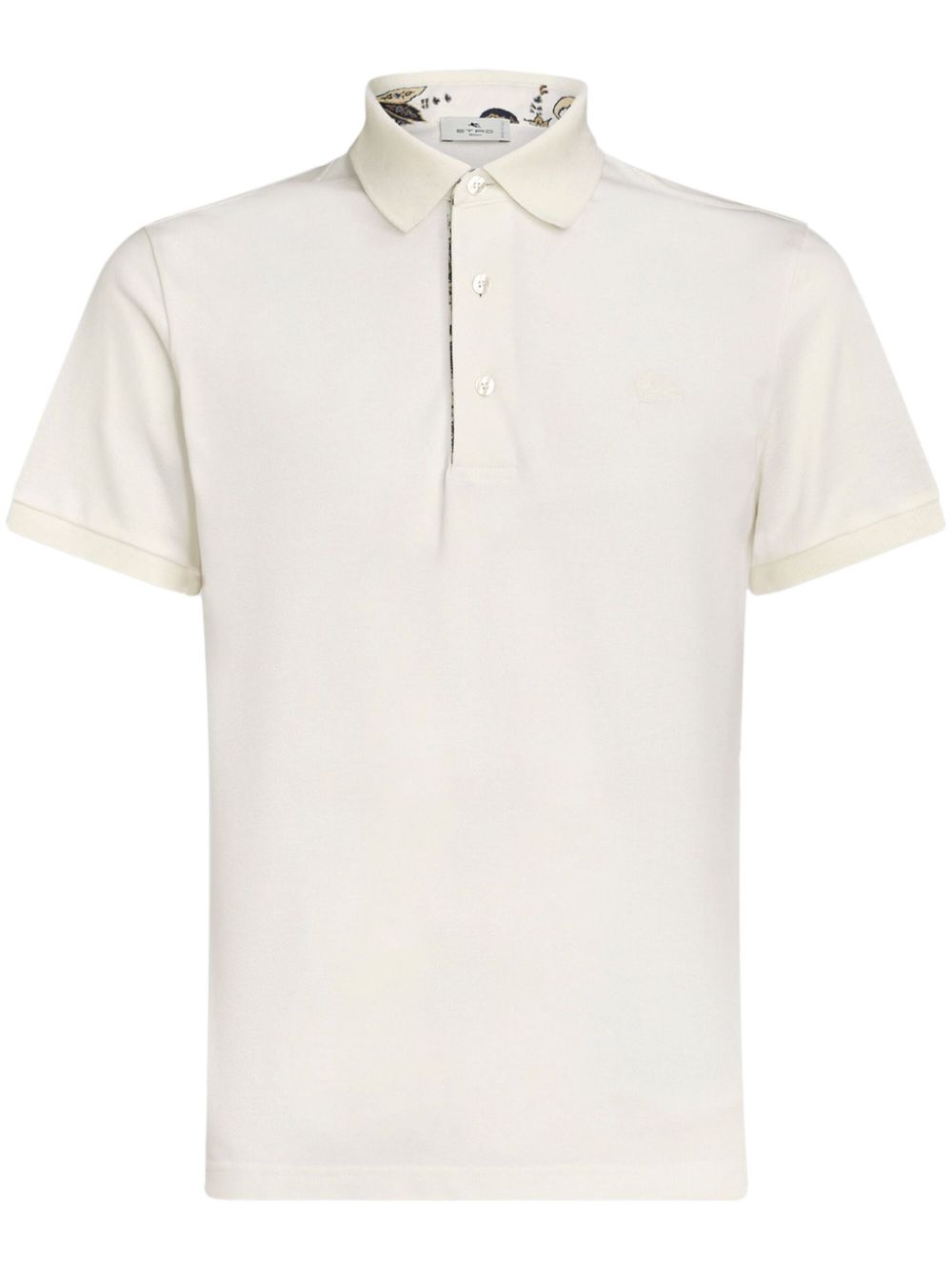 ETRO Pegaso 刺绣棉polo衫 - 白色