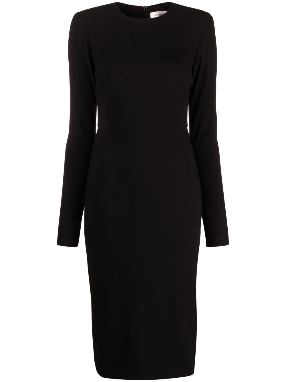 Victoria Beckham 绉纱铅笔中长连衣裙 - 黑色