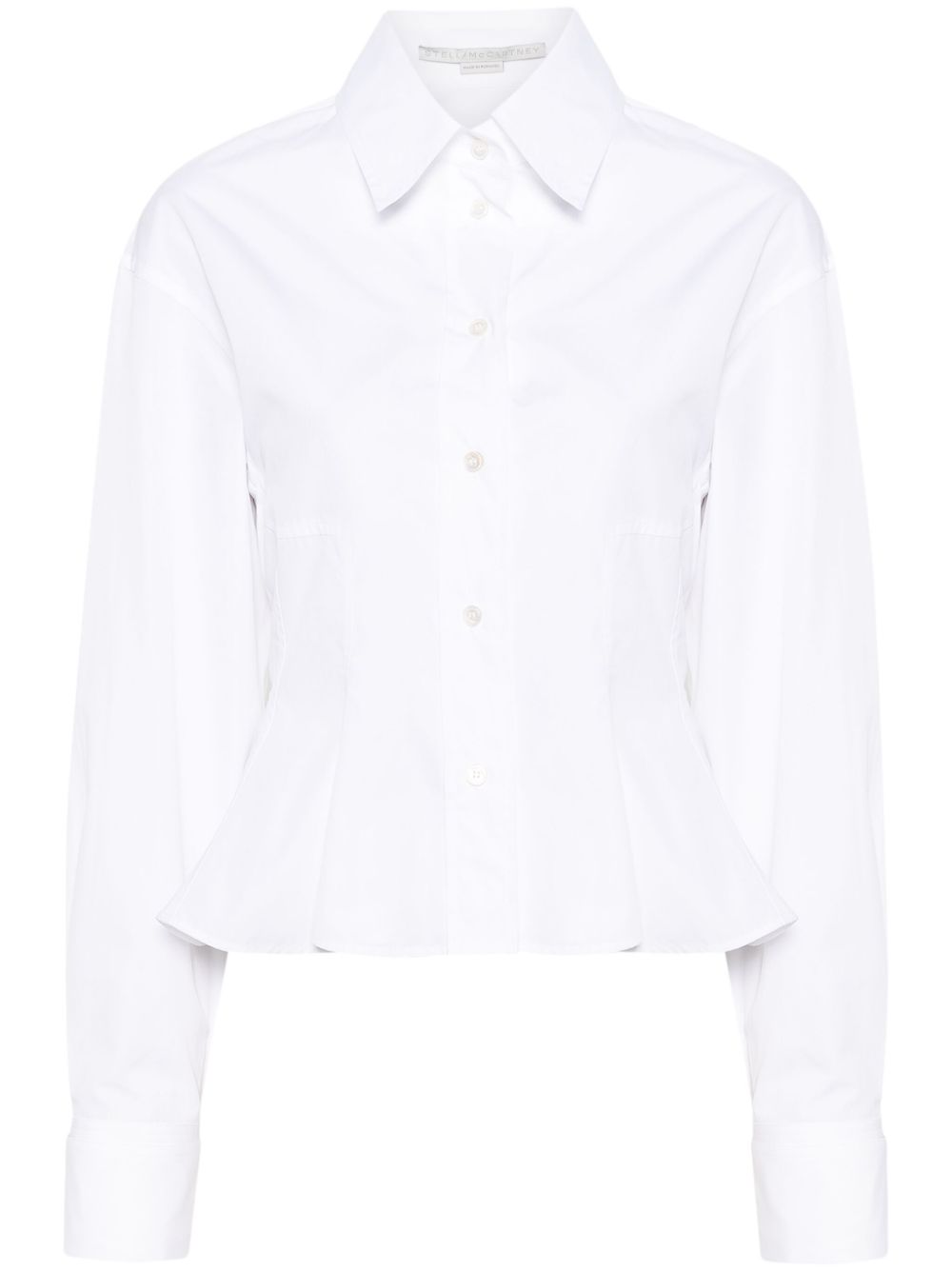 Stella McCartney 装饰腰摆棉衬衫 - 白色