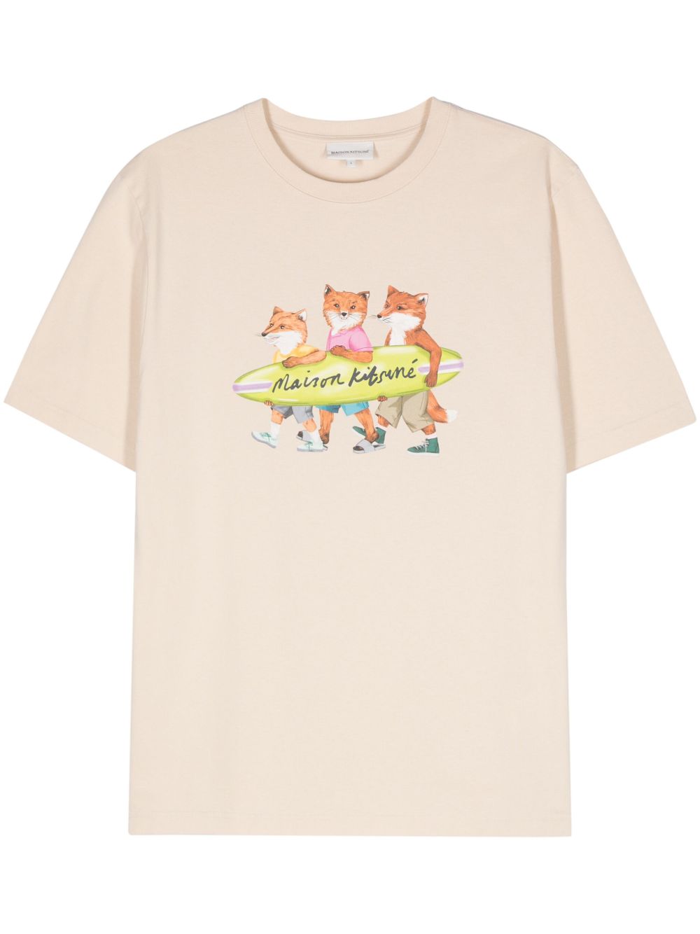 Maison Kitsuné 狐狸图案棉T恤 - 中性色