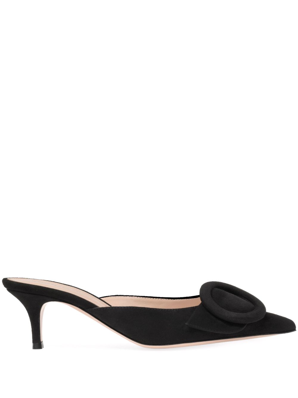 Gianvito Rossi Portofino 中跟绒面皮穆勒鞋 - 黑色
