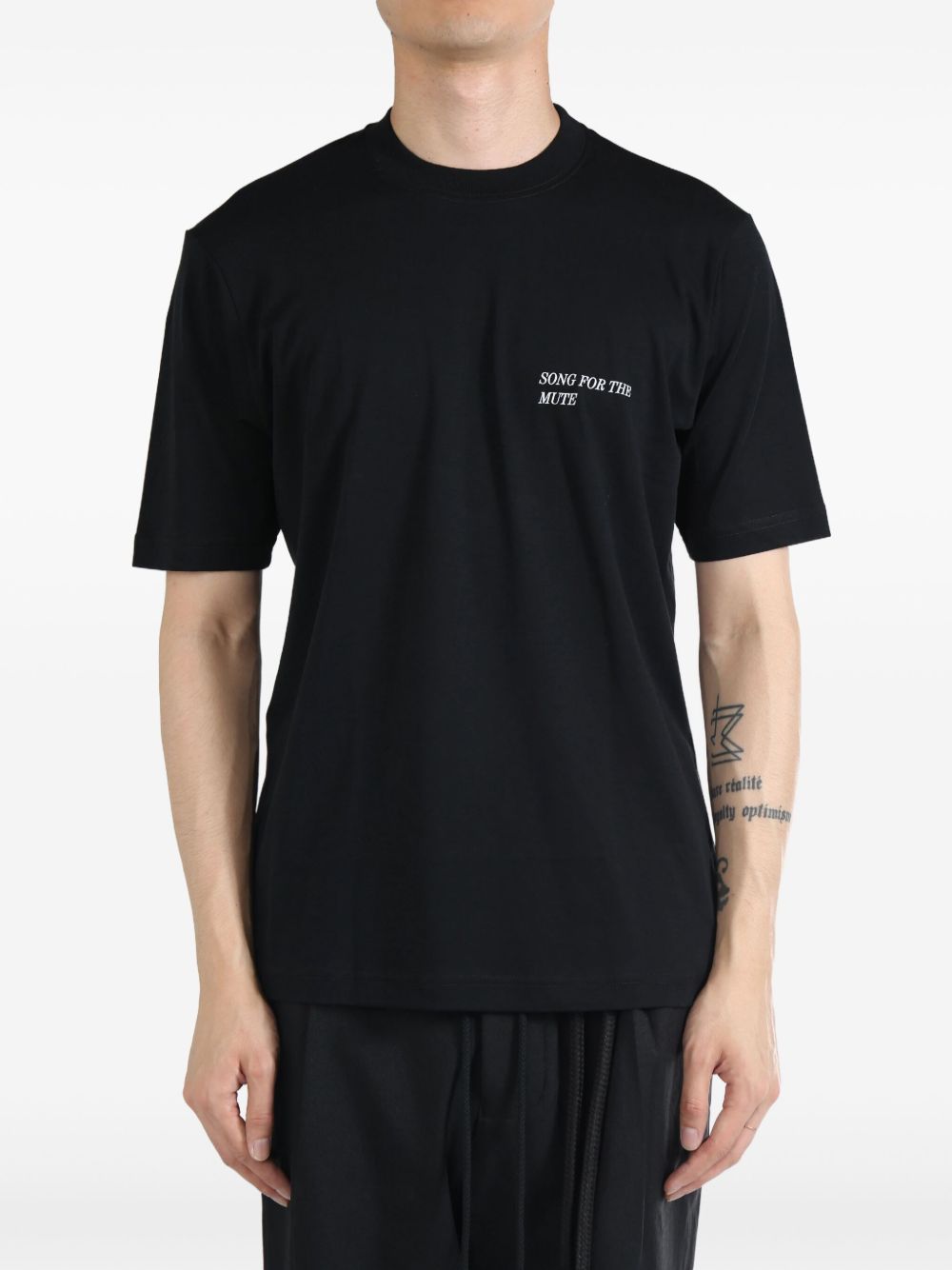 Song For The Mute logo-print cotton T-shirt - 黑色