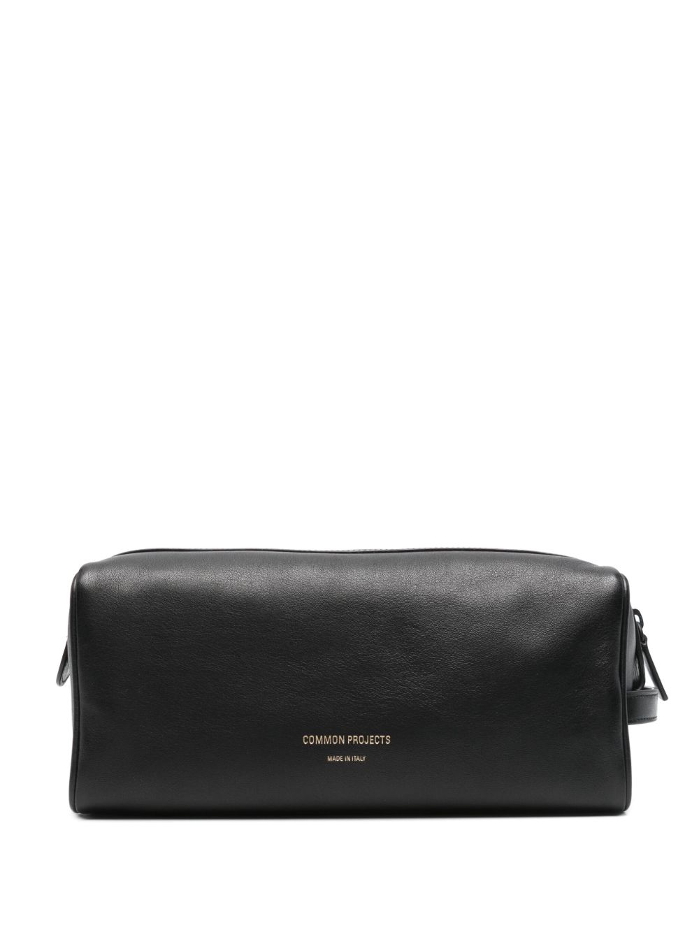 Common Projects logo印花皮质洗漱包 - 黑色