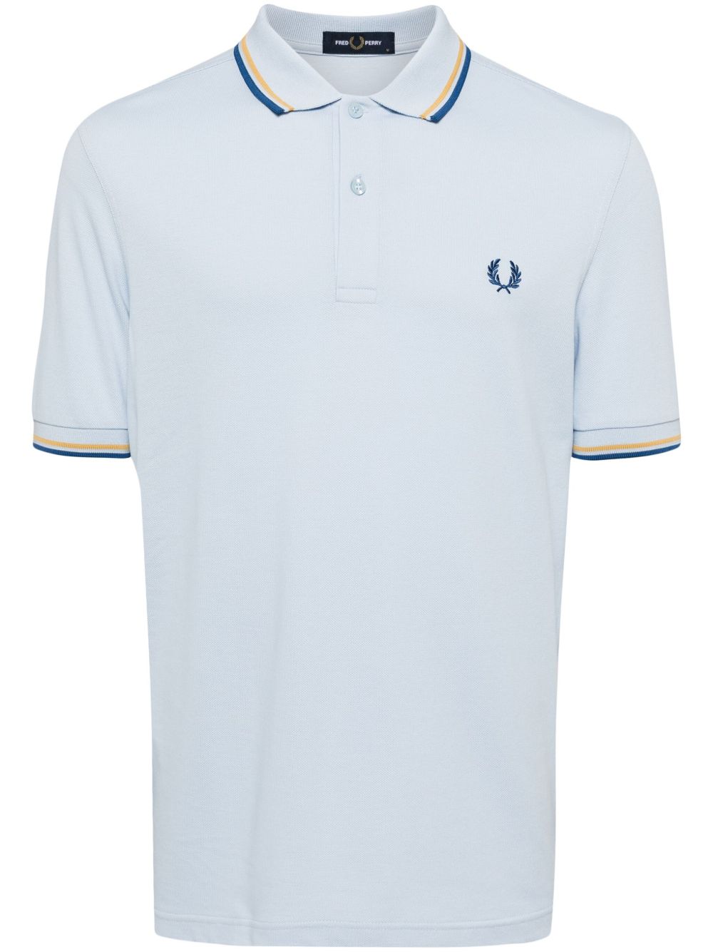 Fred Perry logo刺绣T恤 - 蓝色