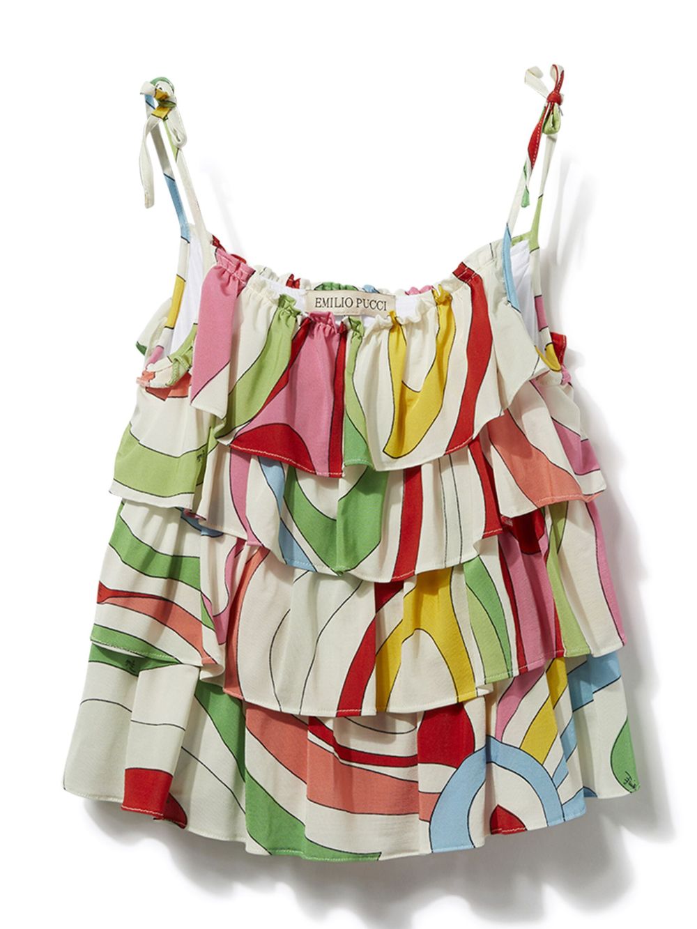 PUCCI Junior Marmo 印花荷叶边上衣 - 白色