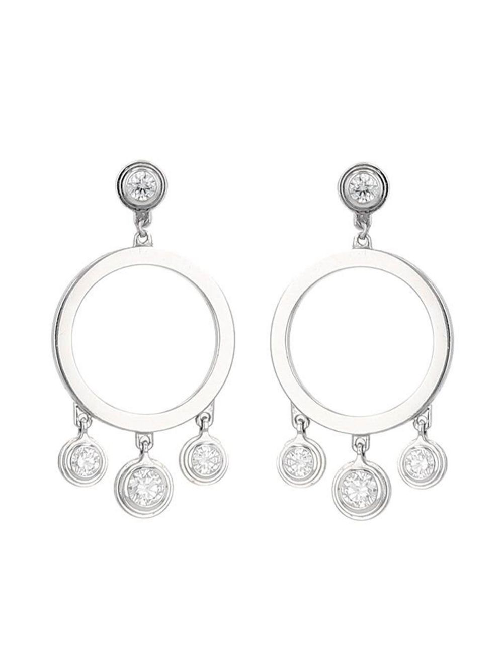 Cartier 18K白金 Léger 钻石耳环（2010年代典藏款） - 银色
