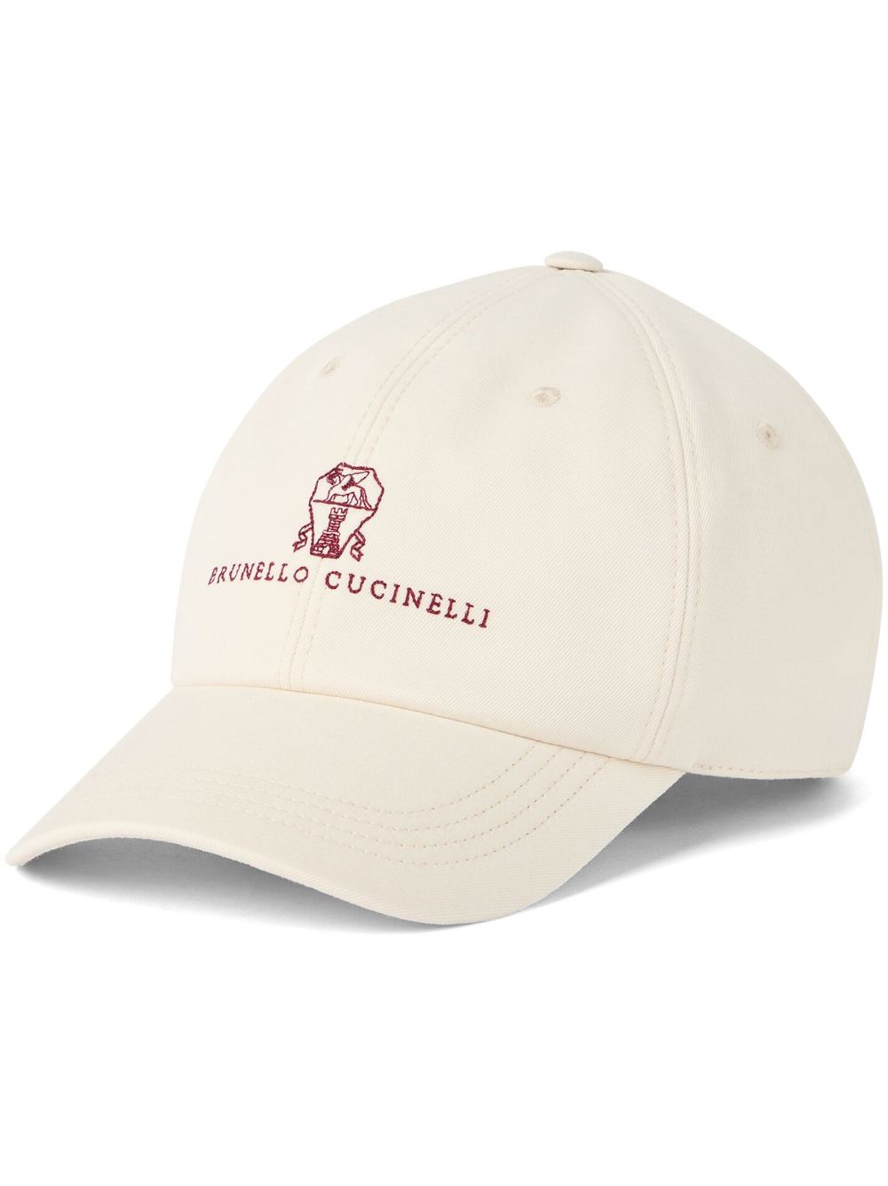 Brunello Cucinelli 刺绣棒球帽 - 白色