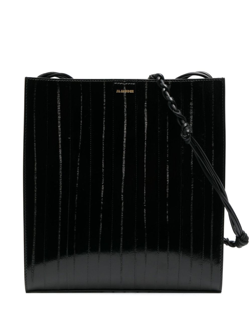 Jil Sander Tangle 皮质中号单肩包 - 黑色