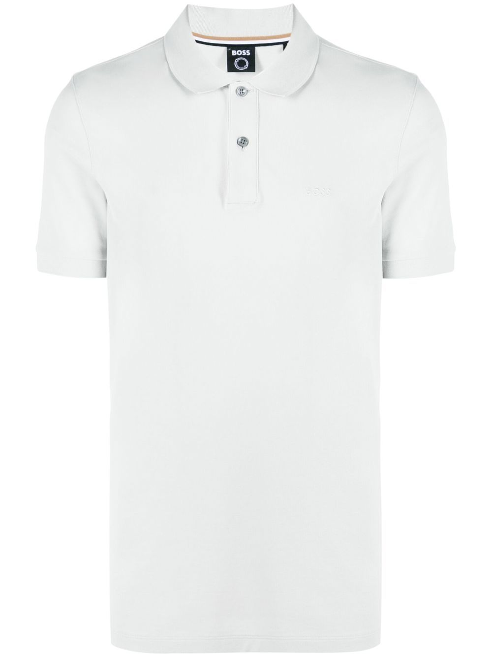 BOSS logo刺绣polo衫 - 灰色