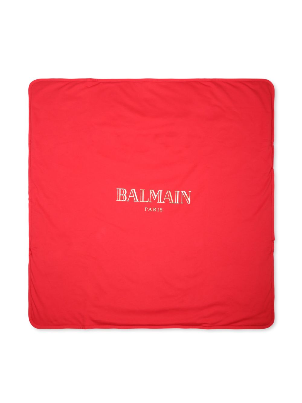 Balmain Kids logo印花棉毯子 - 红色