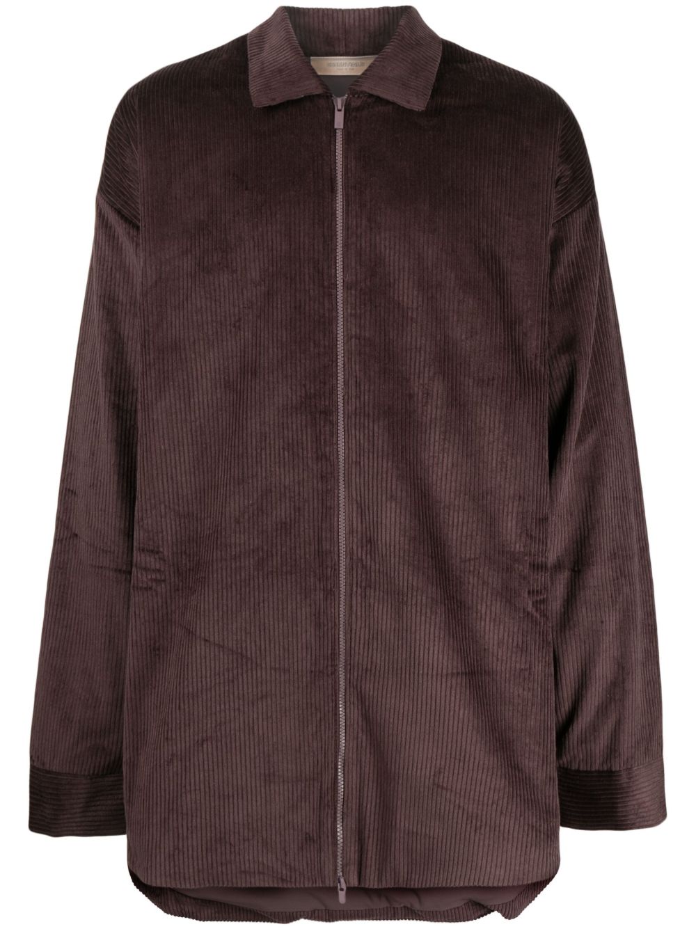 FEAR OF GOD ESSENTIALS 灯芯绒拉链衬衫式夹克 - 褐色
